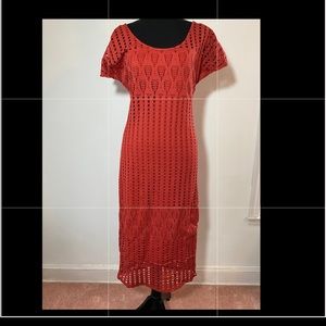 Anthropologie bodycon midi dress, size M, NWT, orange